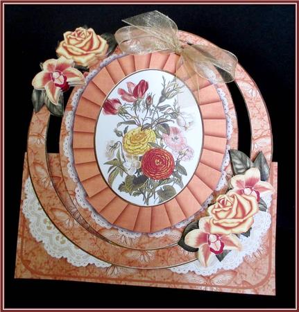 Borange Bouquet Florals Oval Over 3D Mini Card Kit by Rae Trees