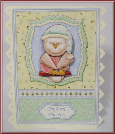 Get Well S'hooo'n Owl Card Topper & Decoupage by Rae Trees