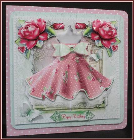 Gorgeous Pink and Mint Paper Bow Dress Kit by Rae Trees