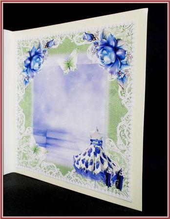 Insert to Compliment Blue Rose Paper Bow Dress or Shoes by Rae Trees