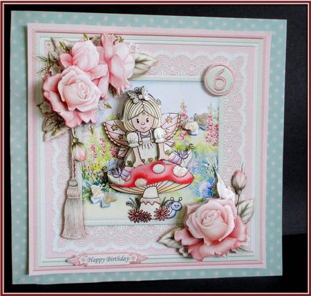 Fairy Faye on Toadstool Mini Kit with Ages & Decoupage by Rae Trees