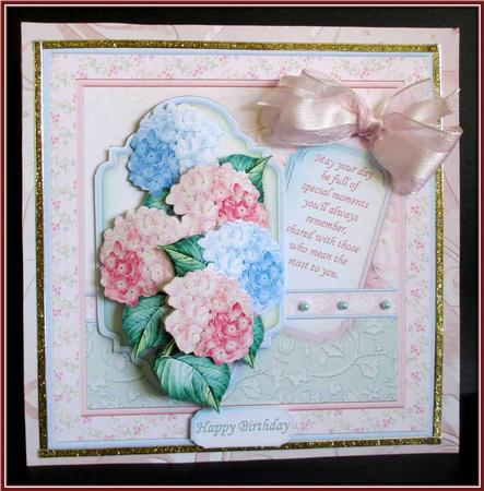 Hydrangea 8x8 Mini Kit with Decoupage by Rae Trees