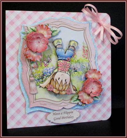 Cartwheel Jodie Flippin Good Birthday Topper & Decoupage by Rae Trees