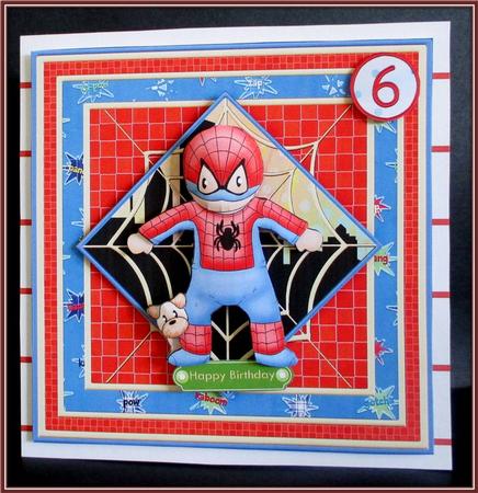 Spider Hero Andy Birthday Boy 8x8 Mini Kit & Decoupage by Rae Trees