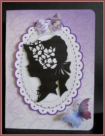 Vintage Silhouette Lady on a Plaque by Rae Trees