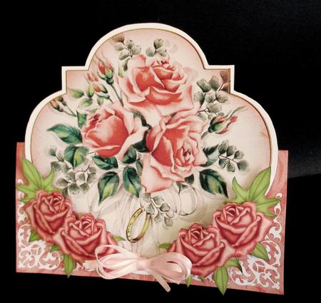 Red Rose Rings Fancy Over 3D Mini Card Kit by Rae Trees