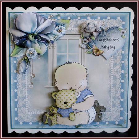Cute Baby Boy Card Front Kit by Rae Trees