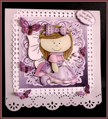 Pretty Little Girl in Lilac Dress 8x8 Mini Kit by Rae Trees