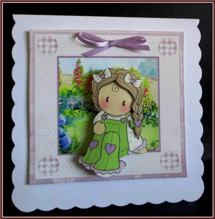 Chloe Sitting in the Garden Card and Decoupage by Rae Trees