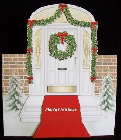 The Christmas Door Over the Edge Decopage Card by Rae Trees