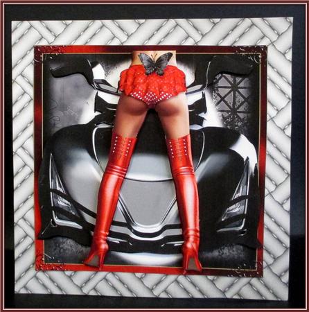 Hot Legs and Sports Car Card Front Kit by Rae Trees