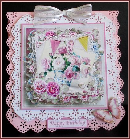 Lilac Roses 8x8 Topper Sheet by Rae Trees