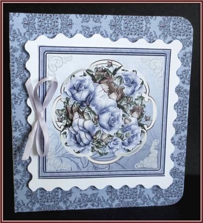 Mauve Rose Card Front with Petal Stacker by Rae Trees