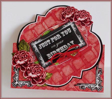 Red Rose Just for You Blackboard Over 3D Card Kit by Rae Trees