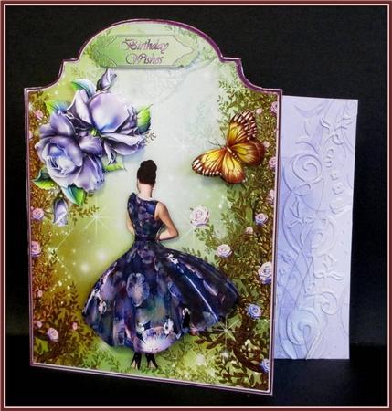 Lavender Lovely - Shaped Card Front with Step by Step by Rae Trees