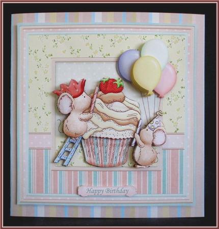 Cupcake Candle on Top 8x8 Mini Kit & Decoupage by Rae Trees