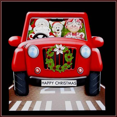 Christmas Shopping Jeep 3D Shape Card Kit for Men by Rae Trees