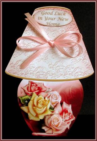Table Lamp Card Mini Kit - Edwardian Roses by Rae Trees