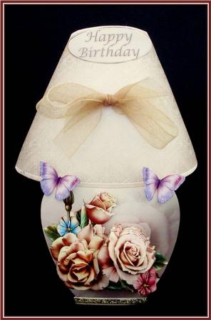 Table Lamp Card Mini Kit - Champagne Roses by Rae Trees