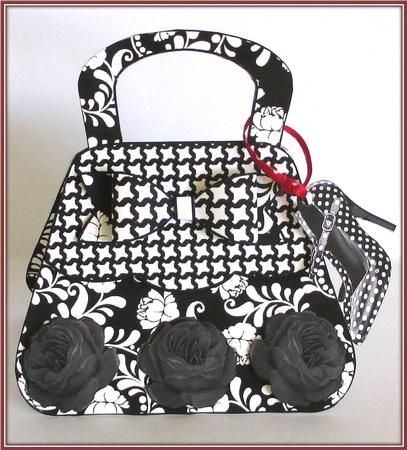 Black and White Handbag Shaped Card Kit by Rae Trees