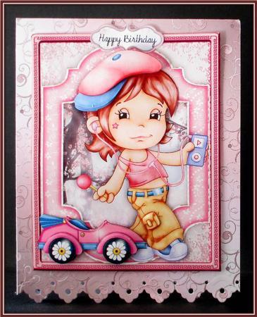 Little Sassy Girls Card by Rae Trees