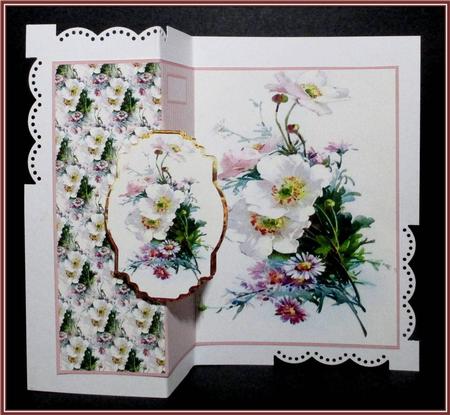White Poppy Fold Back Card and Toppers by Rae Trees