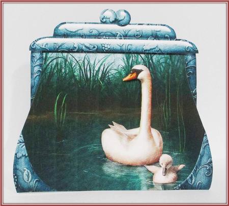Handbag Shape Card Swan by Rae Trees