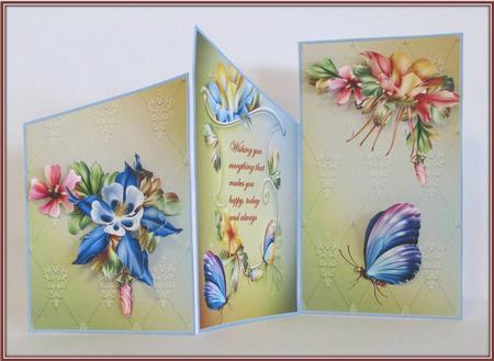 Honey Suckle Cascade Card with Decoupage by Rae Trees