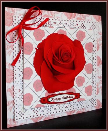Red Rose 8x8 Decoupage Mini Kit by Rae Trees