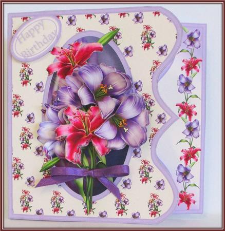 Bouquet of Lilies Offset Bracket Card Mini Kit by Rae Trees