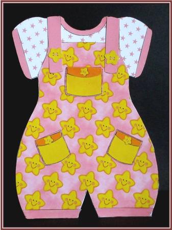 Baby Romper Suit 9 - Star on Pink by Rae Trees