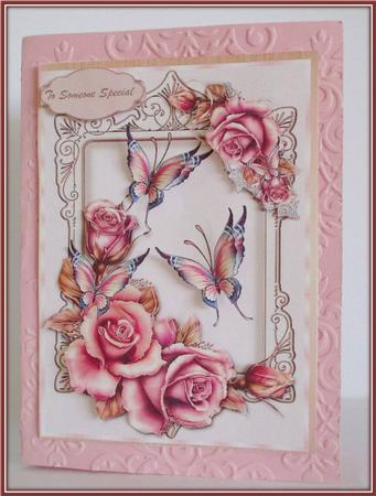Lovely Pink Roses and Butterflys  by Rae Trees