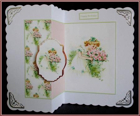 Roses from the Garden Fold Back Card by Rae Trees