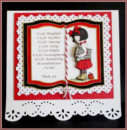 Thank You Teacher Book Topper and Decoupage by Rae Trees