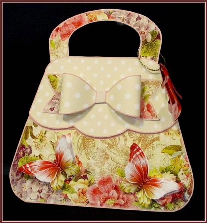 New Size! Vintage Style Handbag Shaped Card Kit by Rae Trees