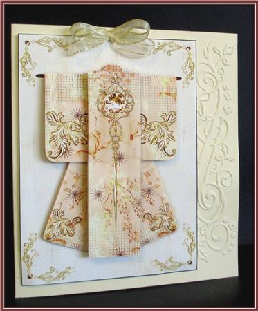 Diamond Flourish Kimono Card in Orange Mini Kit by Rae Trees