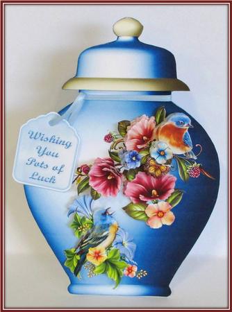Porcelain Pots Card Mini Kit - Bluebird of Happiness by Rae Trees