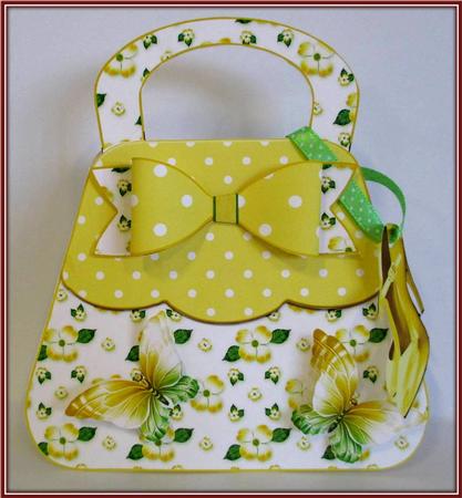Beautiful Lemon Floral Handbag Card Kit by Rae Trees