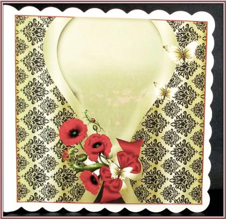Insert to Compliment the Red Bow Poppies Topper by Rae Trees