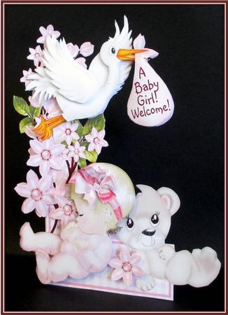 Flowers & Things Shaped Card Kit - a New Baby Girl by Rae Trees