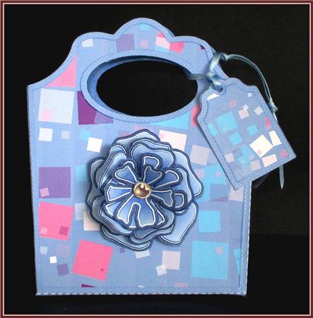 I Love Shoes Tote Bag Blue Confetti Squares by Rae Trees