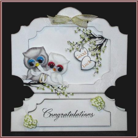 Stand Alone Bracket - Wedding Owls by Rae Trees