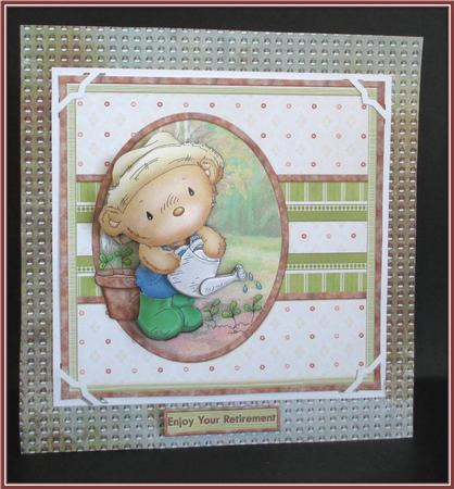 Seedling Ted the Gardener Card Topper & Decoupage by Rae Trees