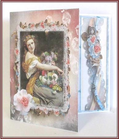 Asymmetric Fold Card Blue Vintage by Rae Trees