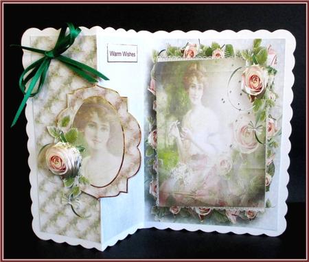 Vintage Lady No Hole Fold Back Card by Rae Trees
