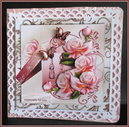 Gift Box & Pink Roses by Rae Trees