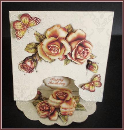 Golden Roses Drop Flap Card Kit by Rae Trees