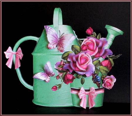 The Plant Pot and Watering Can Shaped Card by Rae Trees