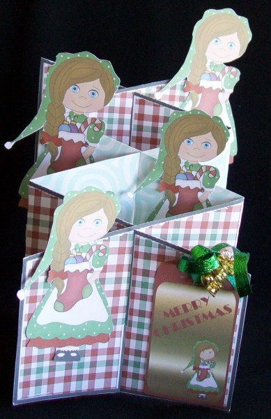Xmas Stocking Girl Cascade Card Kit by Rae Trees