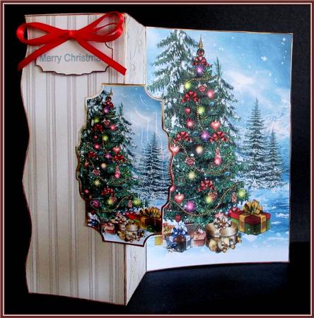 Christmas Tree No Hole Foldback Card by Rae Trees